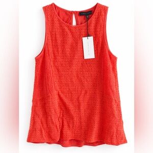 Sanctuary Coral Crochet Tank Top